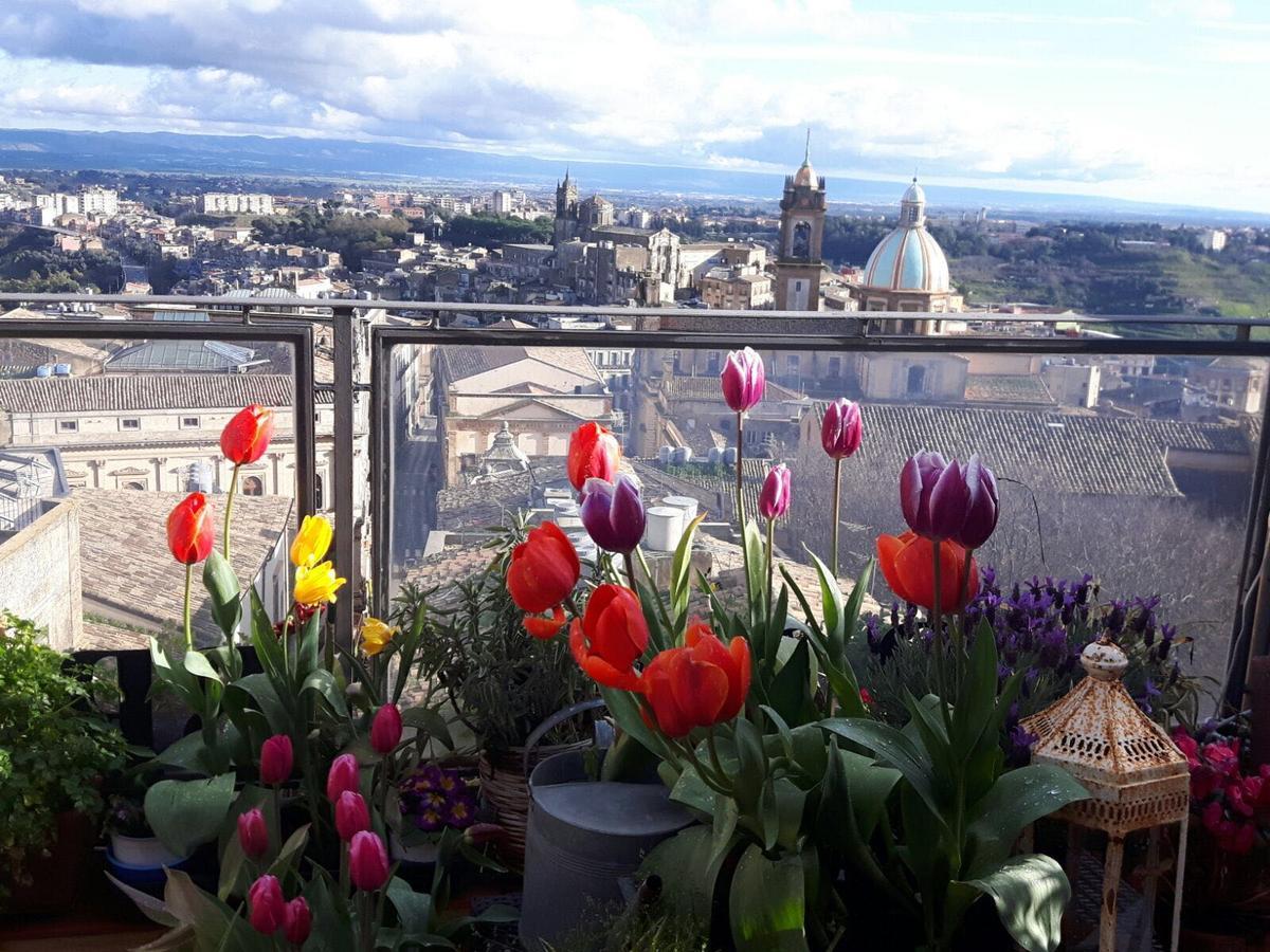Casa Tipica Siciliana Patronale Home Bedandbreakfast Tremetrisoprailcielo Camere Con Vista, Colazione Interna In Terrazzo Panoramico Caltagirone Exterior foto